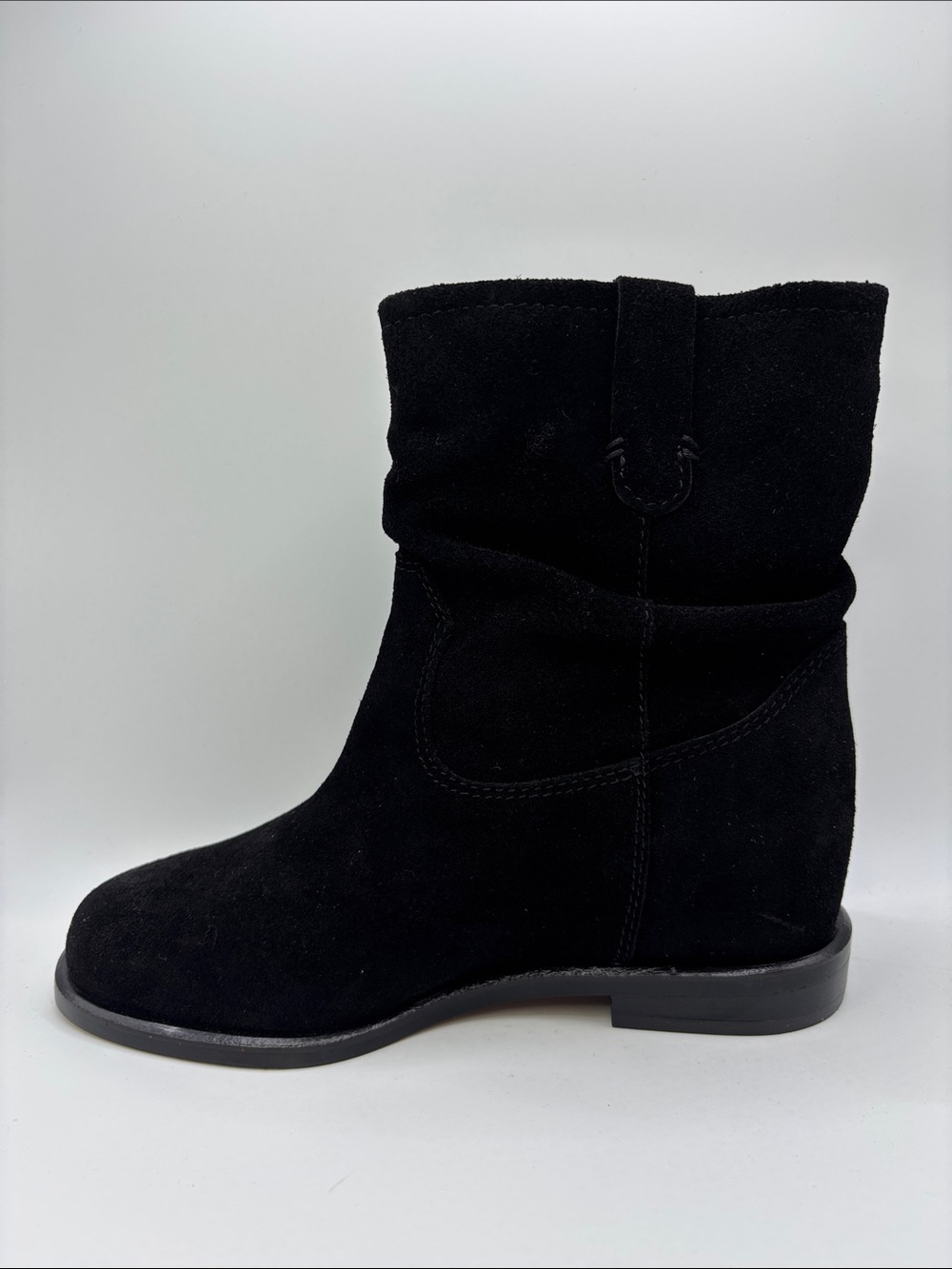 Paolo Black Suede Slouch Ankle Boot